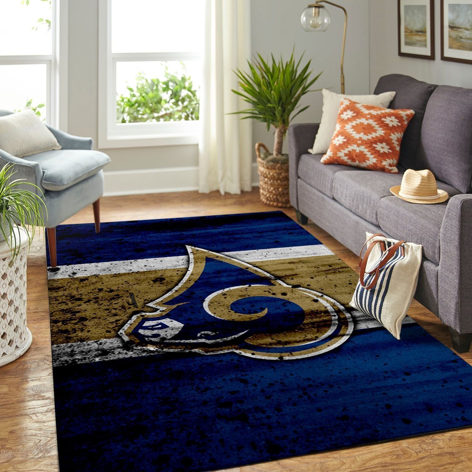 Los Angeles Rams Living Room Area Rug -  Chussin | Home Decor Easily