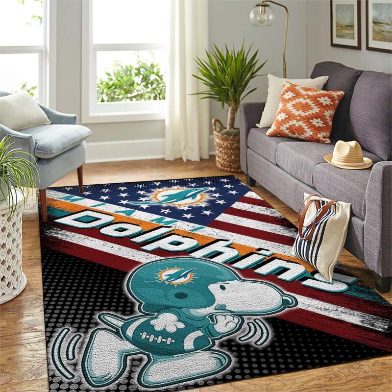 Miami Dolphins Living Room Area Rug -  Chussin | Home Decor Easily