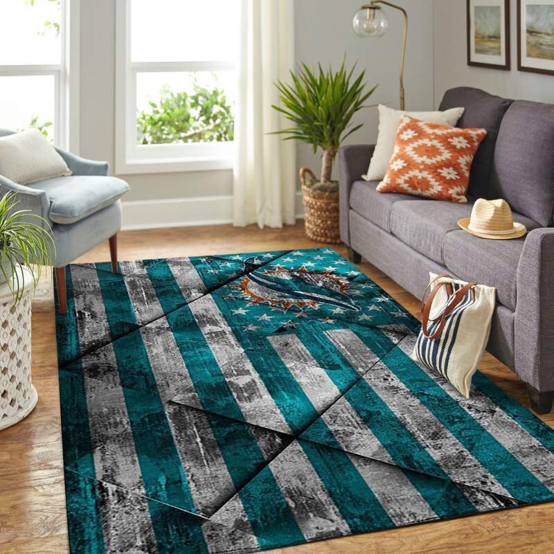 Miami Dolphins Living Room Area Rug -  Chussin | Home Decor Easily