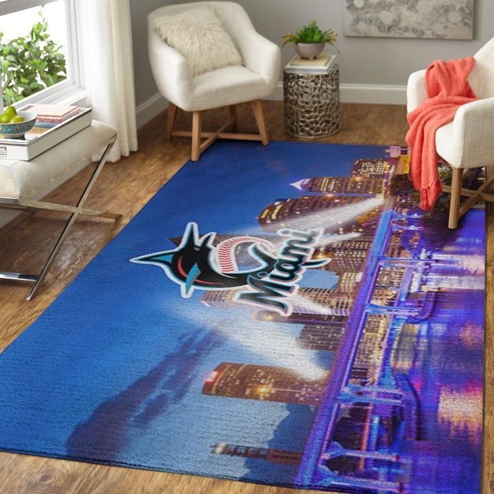 Miami Marlins Living Room Area Rug -  Chussin | Home Decor Easily