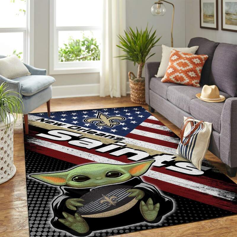 New Orleans Saints Living Room Area Rug -  Chussin | Home Decor Easily
