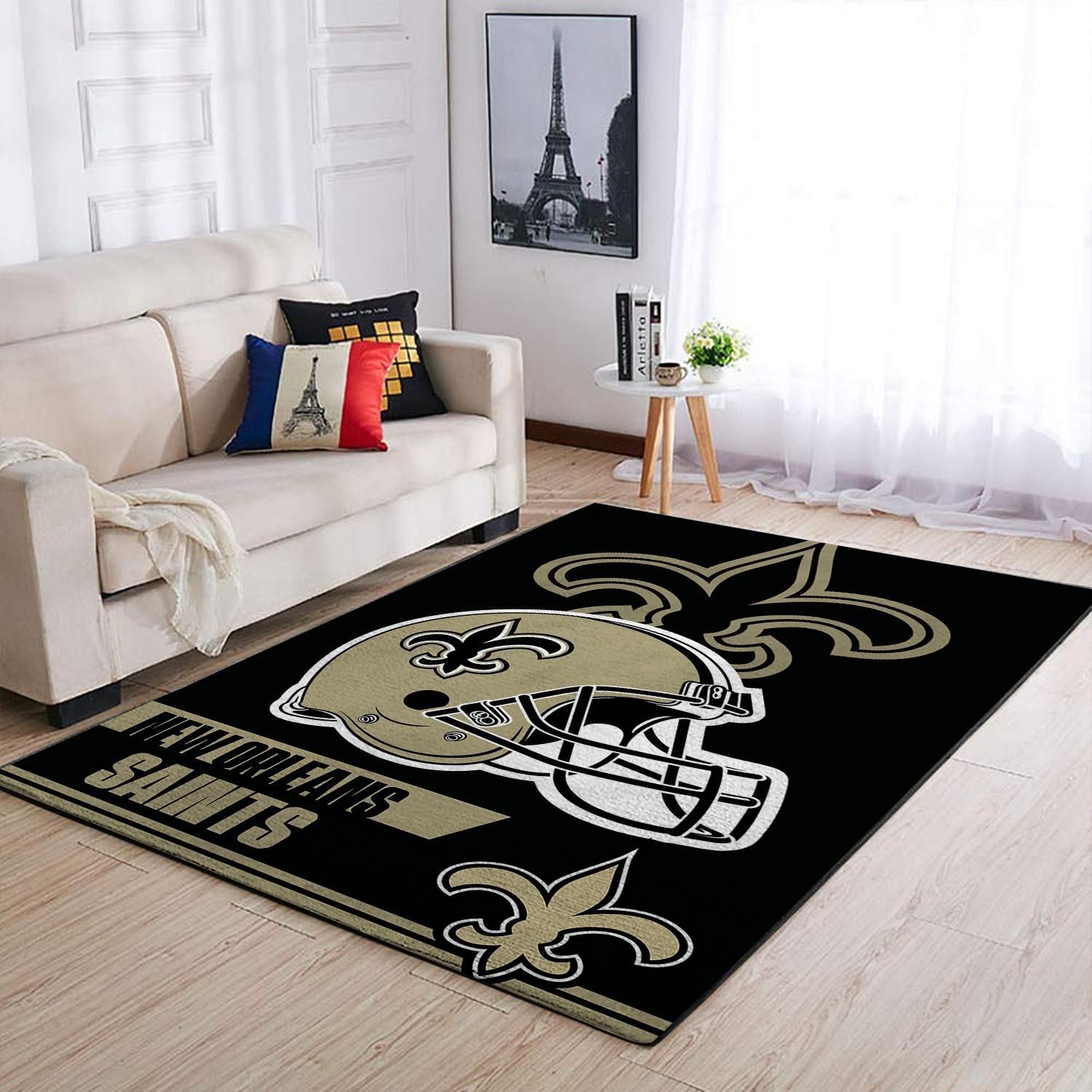 New Orleans Saints Living Room Area Rug - Chussin | Home Decor Easily