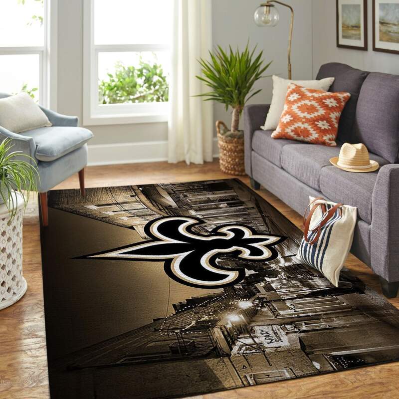New Orleans Saints Living Room Area Rug - Chussin | Home Decor Easily