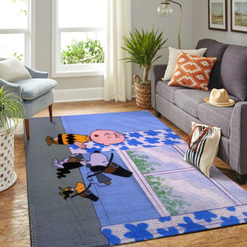 Snoopy Dog And Peanuts Comic Living Room Area Rug -  Chussin | Home Decor Easily