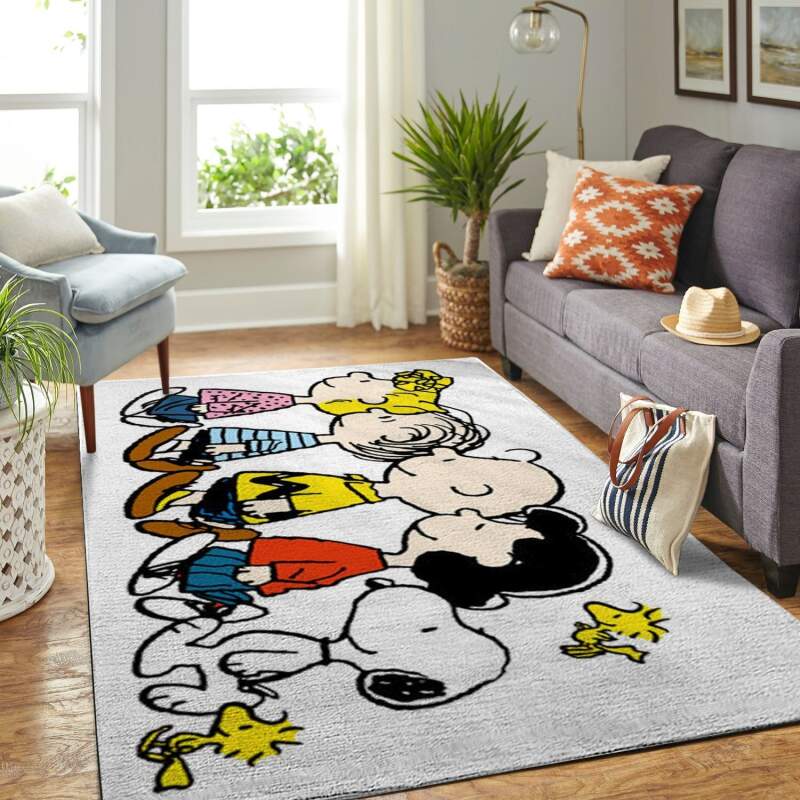 Snoopy Dog And Peanuts Comic Living Room Area Rug - Chussin | Home Decor Easily