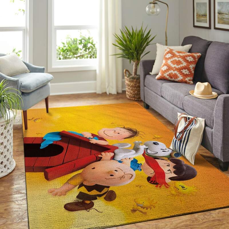 Snoopy Dog And Peanuts Comic Living Room Area Rug -  Chussin | Home Decor Easily