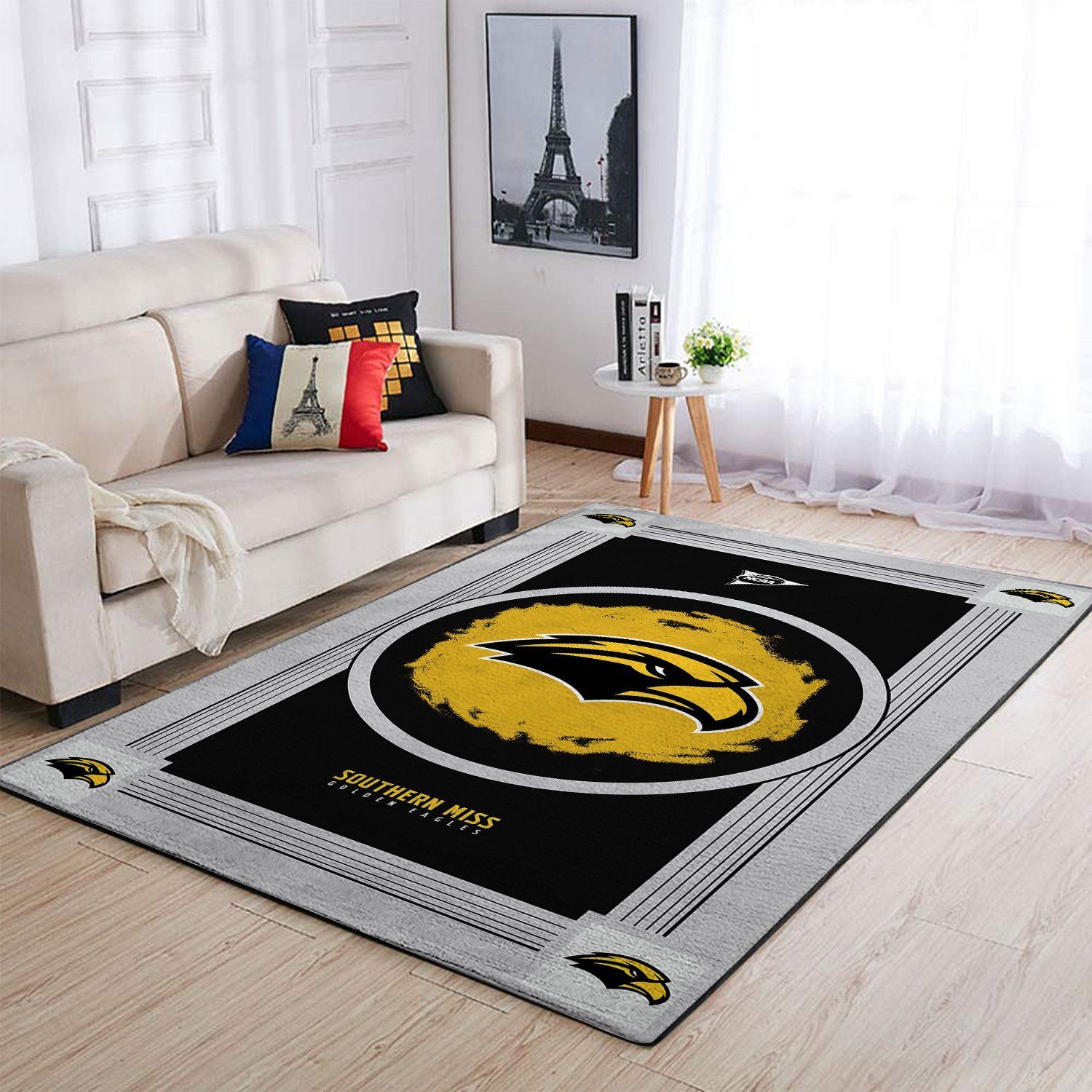 Southern Miss Golden Eagles Living Room Area Rug -  Chussin | Home Decor Easily