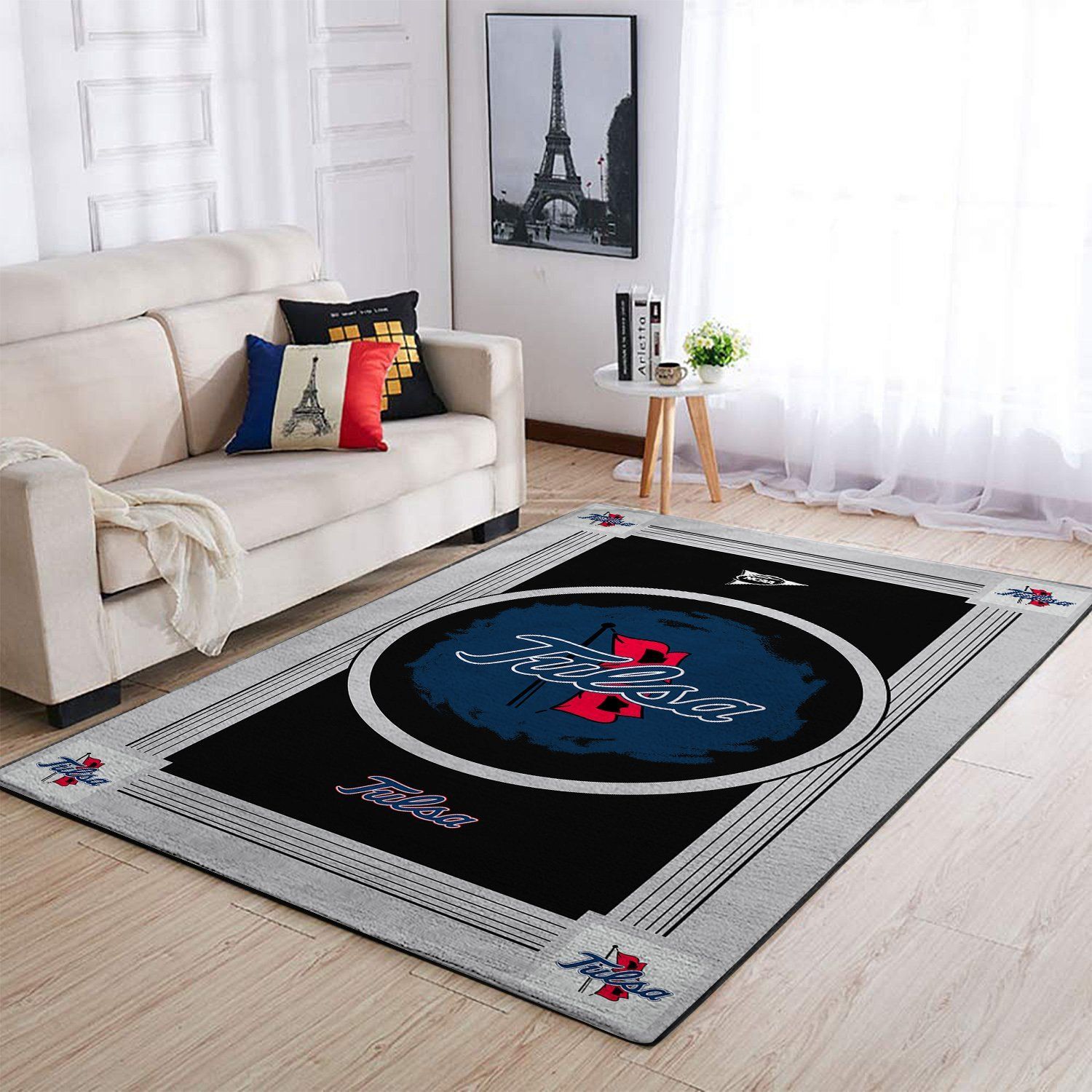 Tulsa Golden Hurricane Living Room Area Rug -  Chussin | Home Decor Easily