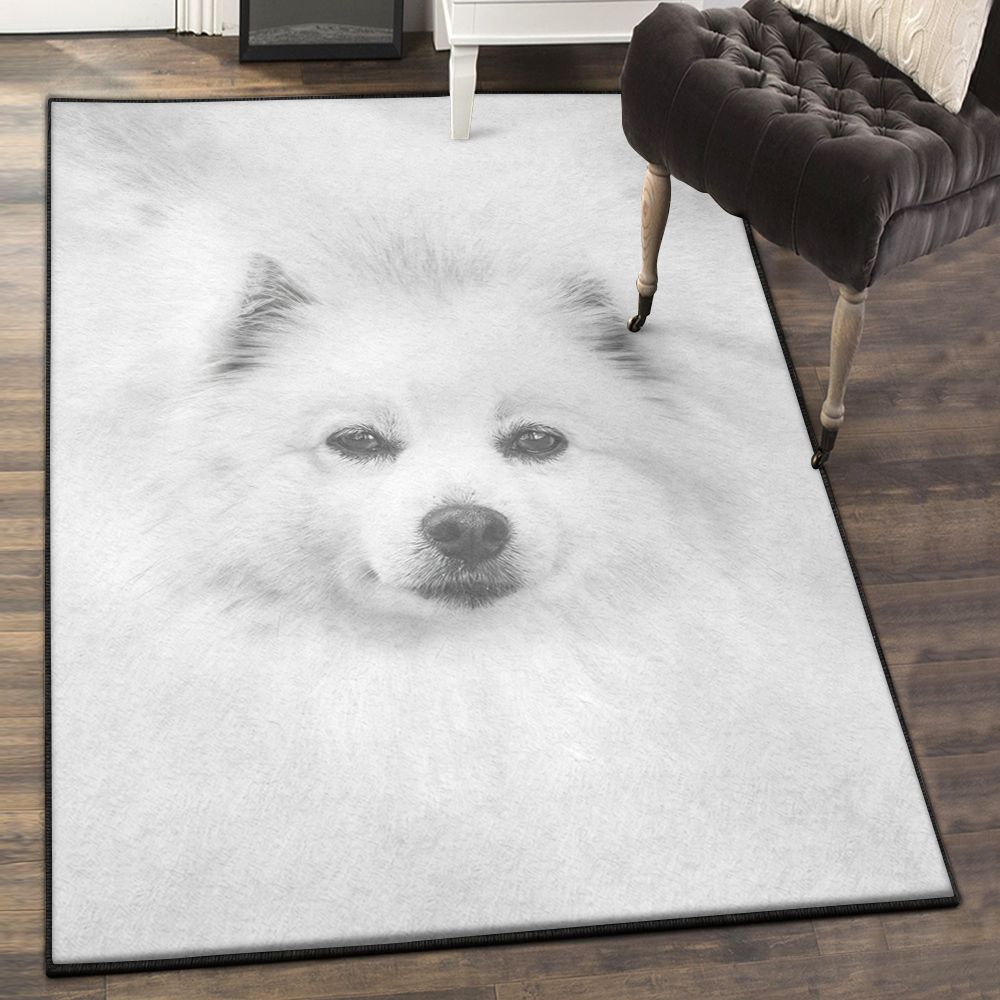 American Eskimo Puppy Indoor Outdoor , American Eskimo Rug  Chussin | Home Decor Easily