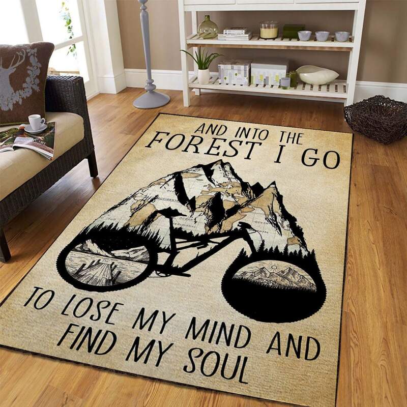 And Into The Forest I Go To Lose My Mind And Find My Soul Riding Bike Area Rug -  Chussin | Home Decor Easily