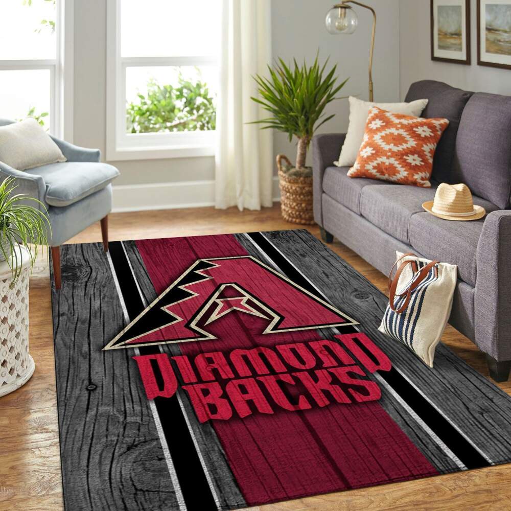 Arizona Diamondbacks Mlb Area Rugs Baseball Team Logo Wooden Style  Chussin | Home Decor Easily