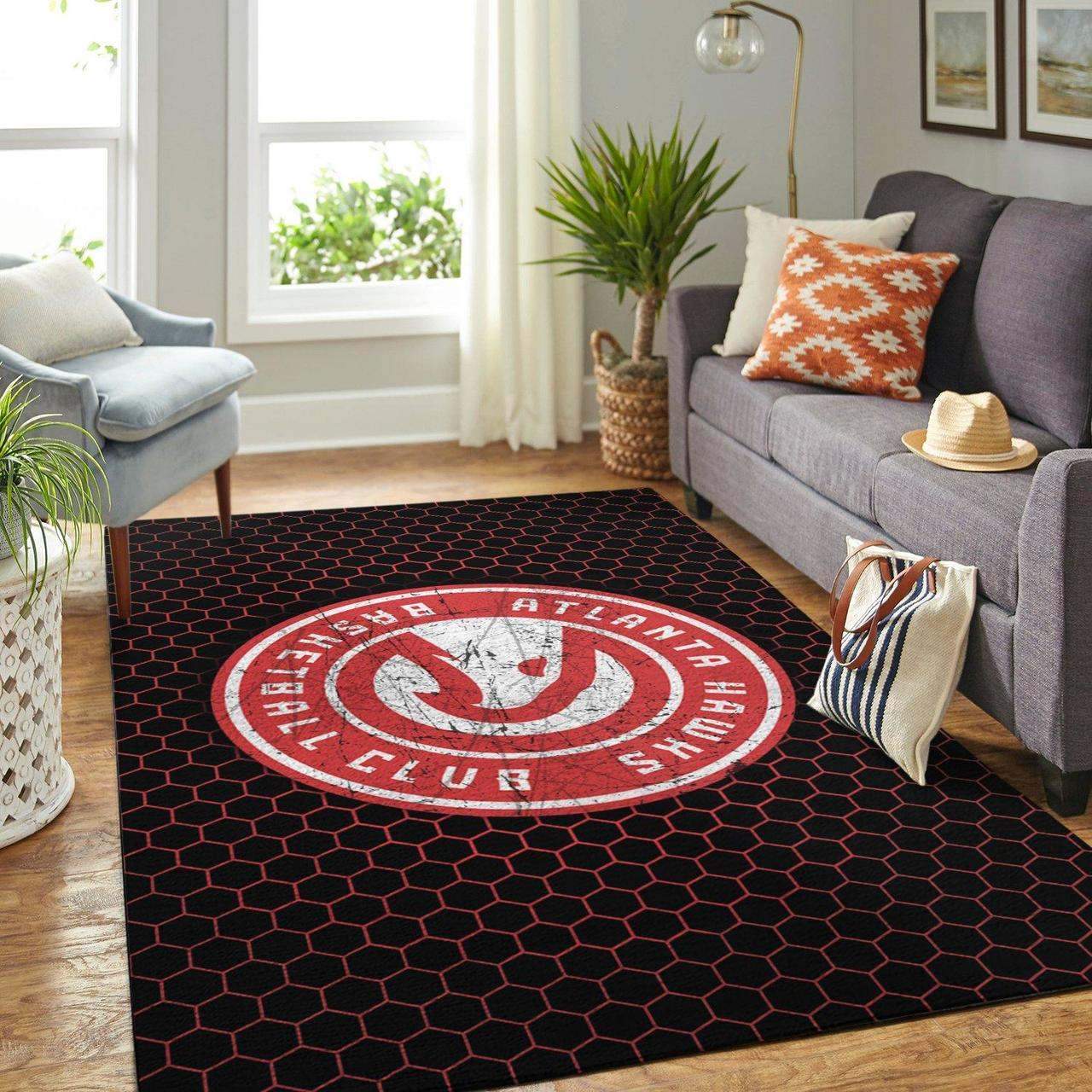 Atlanta Hawks Nba Area Limited Edition Rug - Chussin | Home Decor Easily