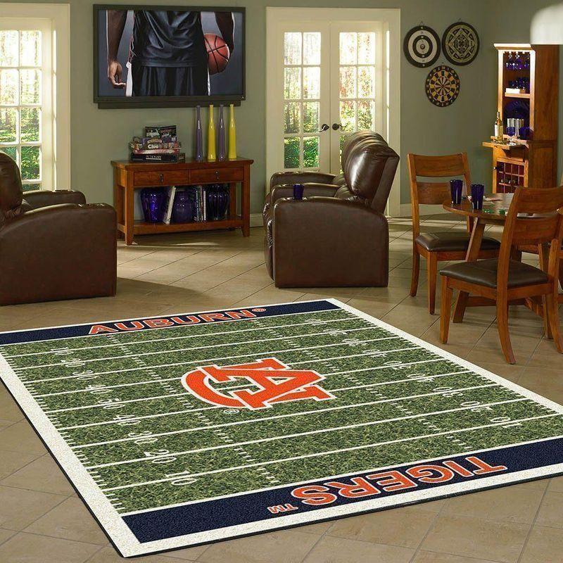 Auburn Tigers Field Area Rug Football Team Logo Chussin | Home Decor Easily