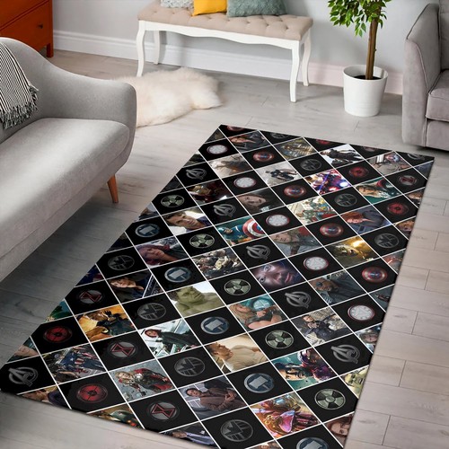 Avengers Marvel Pattern Superhero Comics Rug  Chussin | Home Decor Easily