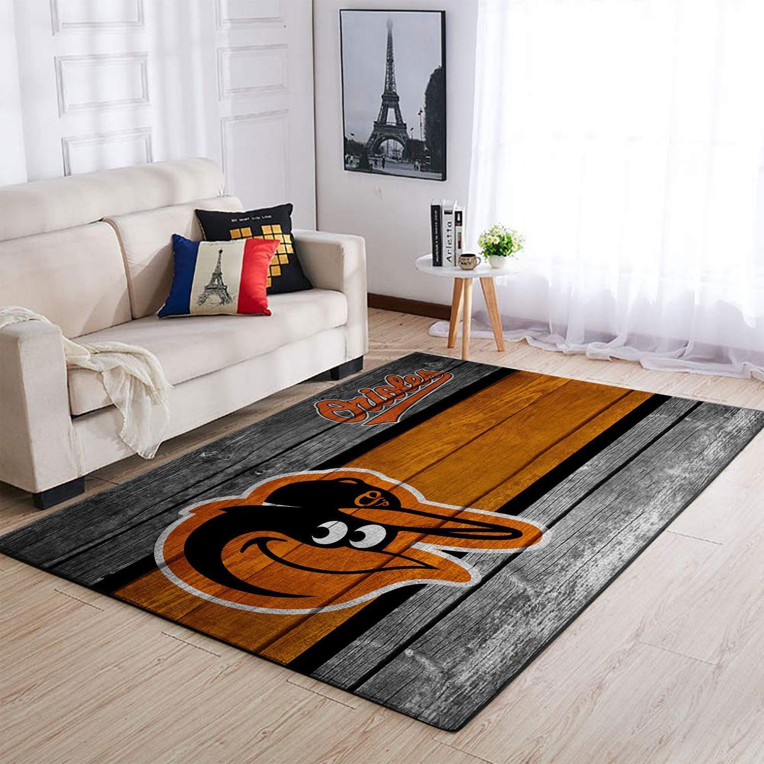 Baltimore Orioles Mlb Team Logo Area Rugs Wooden Style Sports  Chussin | Home Decor Easily