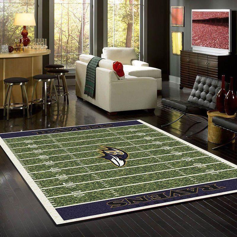 Baltimore Ravens Area Rug Nfl Football Team Logo V1784 Chussin | Home Decor Easily