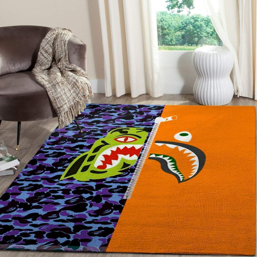 Bape Area Rug Hypebeast Luxurious Fashion Brand Logo V1409  Chussin | Home Decor Easily