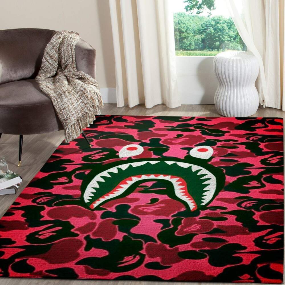 Bape Area Rug Hypebeast Luxurious Fashion Brand Logo V1410 Chussin | Home Decor Easily
