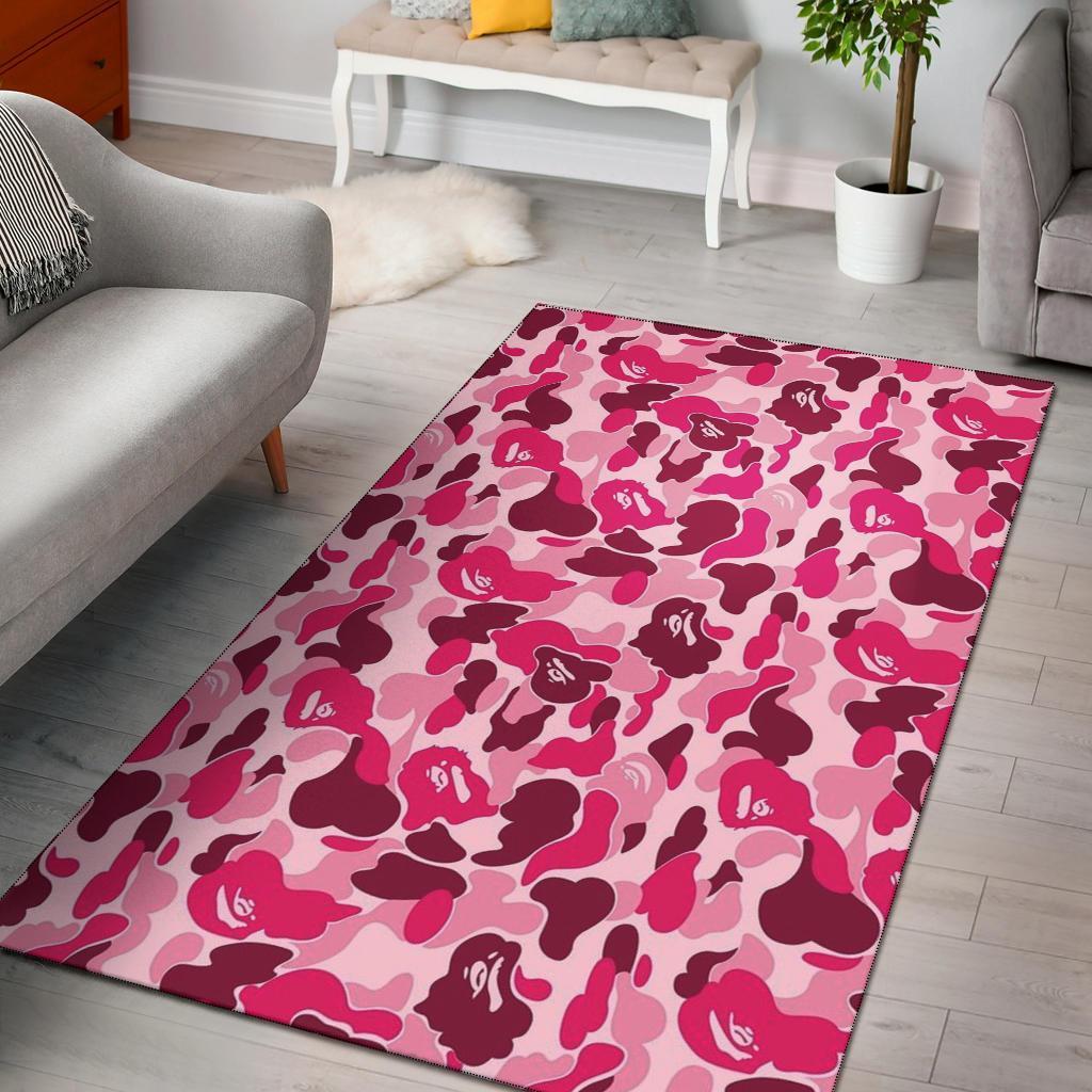 Bape Pink Camouflage Area Rug -  Chussin | Home Decor Easily