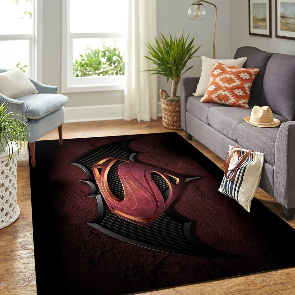 Batman & Superman Area Rugs Dc Movies Bedroom Cute Chussin | Home Decor Easily