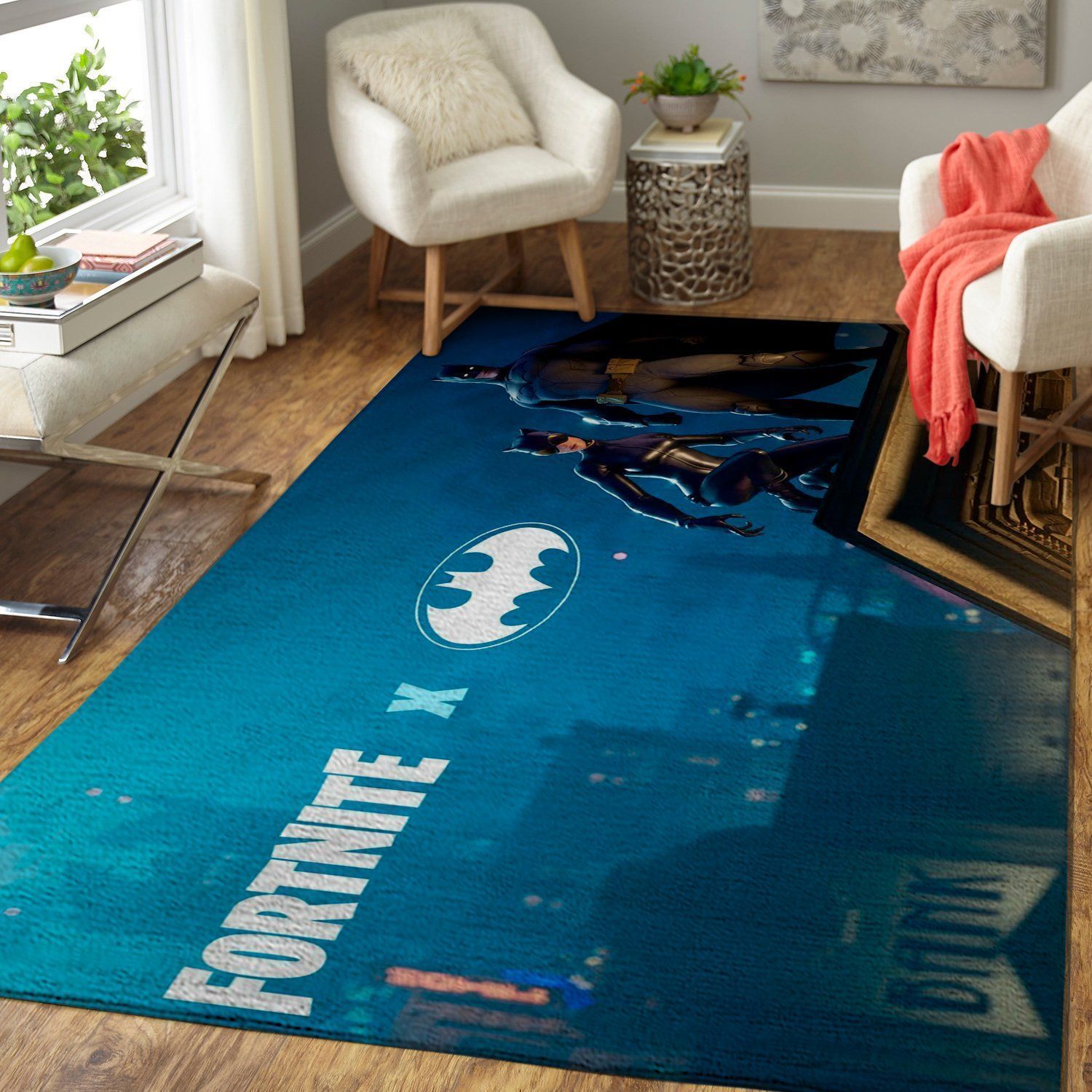 Batman X Fortnite Area Rug Video Game Gamer  Chussin | Home Decor Easily