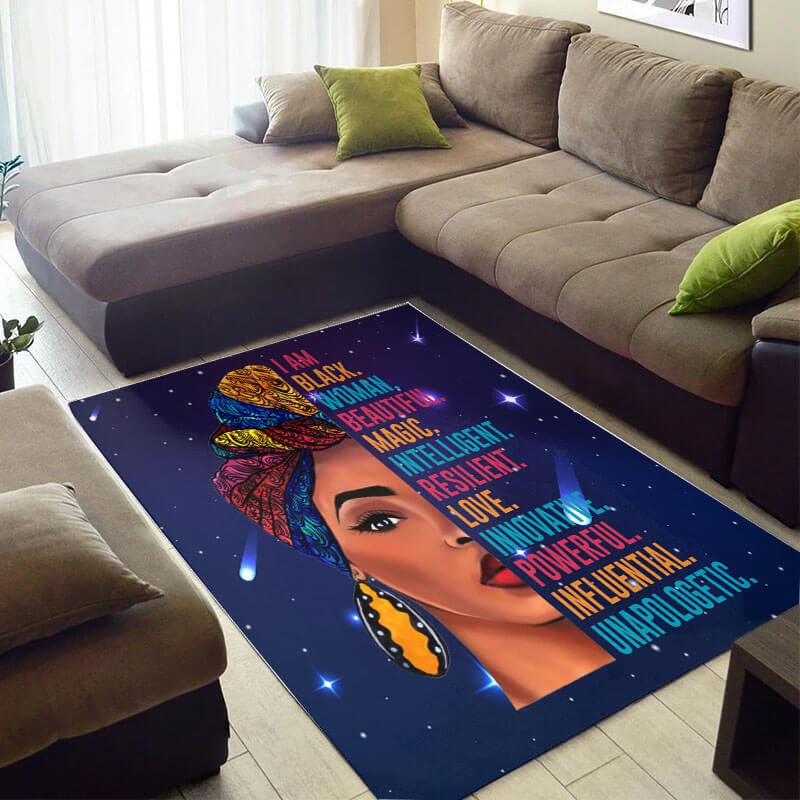 Beautiful African American Cute Black Queen I Am Woman Magic Large Inspired Home Rug -  Chussin | Home Decor Easily
