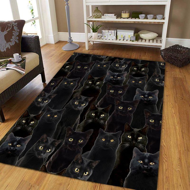 Black Cat So Cute Rectangle Limited Edition Rug - Chussin | Home Decor Easily