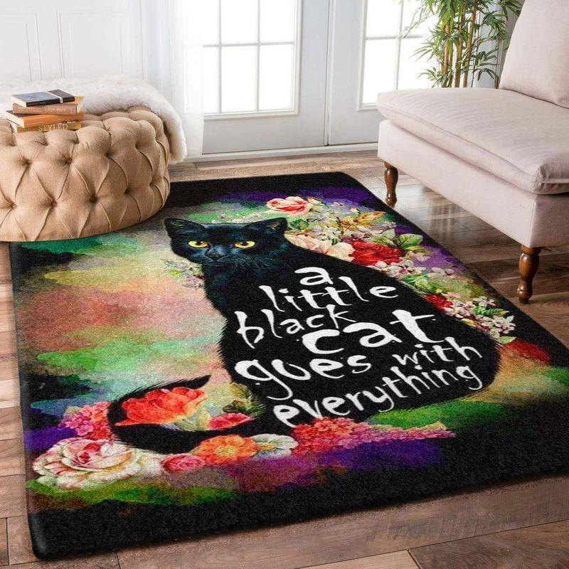 Black Cat With Everything Rectangle Limited Edition Rug -  Chussin | Home Decor Easily