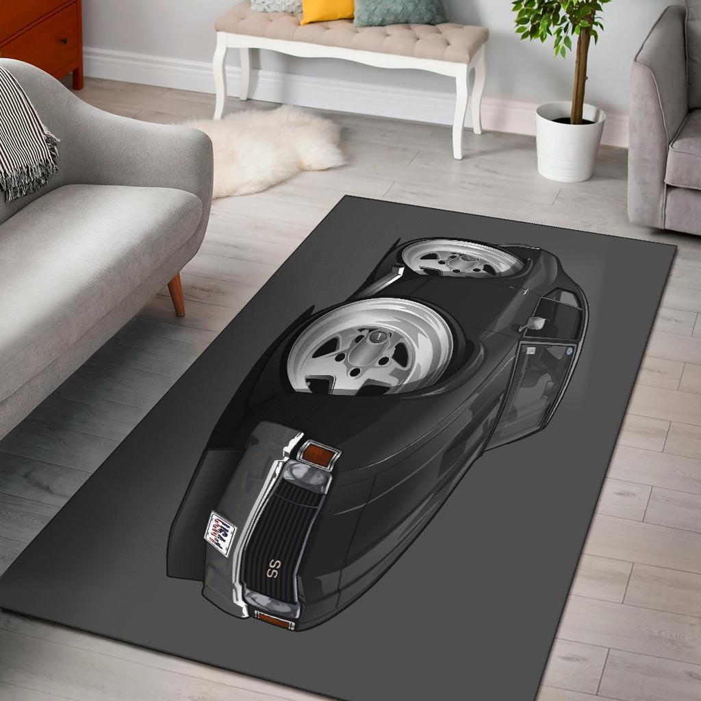 Black Chevy Chevelle Muscle Car Art Area Rug -  Chussin | Home Decor Easily