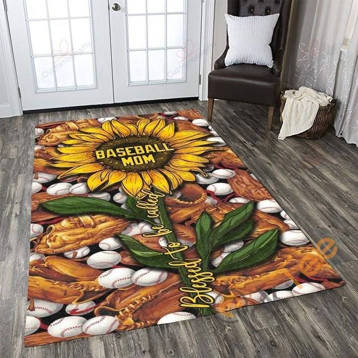 Bless To Be Call Basketball Mom Sunflower For Living Room Girl Home Decoration Rug - Chussin | Home Decor Easily