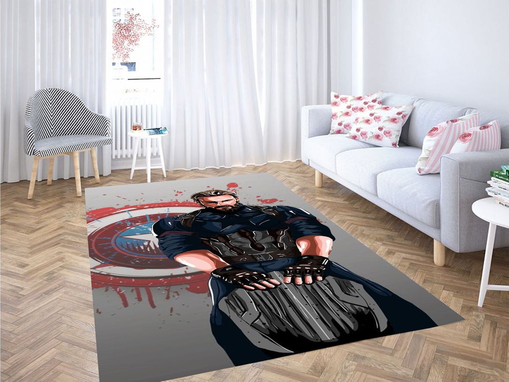Bloody Captain America Shield Living Room Modern Carpet Rug -  Chussin | Home Decor Easily