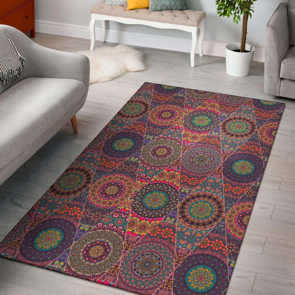 Bohemian Patchwork Pattern Print Area Limited Edition Rug -  Chussin | Home Decor Easily