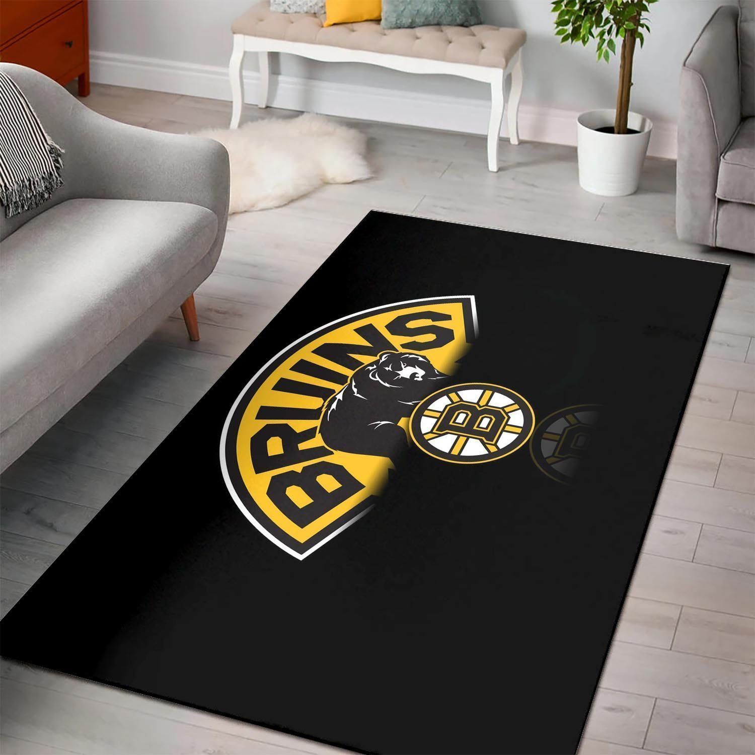 Boston Bruins Area Rugs Nhl Hockey Team Logo 2002206  Chussin | Home Decor Easily