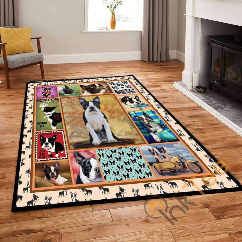 Boston Terrier Pitbull Cute Dog Animal Living Room Bedroom Gift For Lovers Rug -  Chussin | Home Decor Easily
