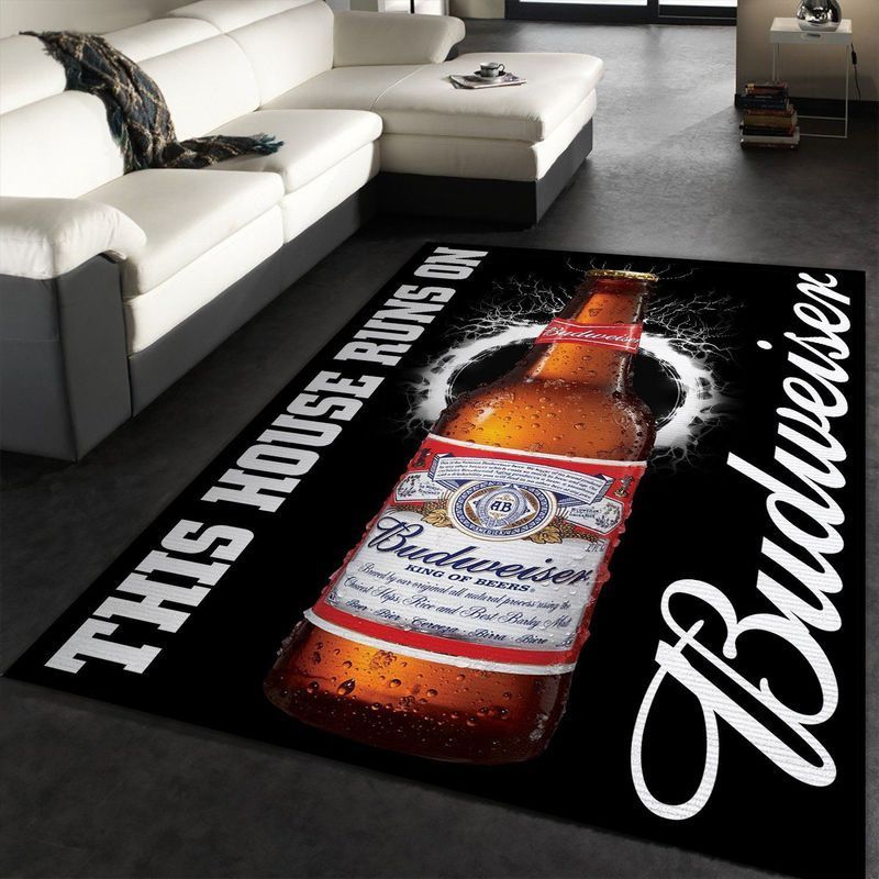 Budweiser This House Runs On Area Rug And Chussin | Home Decor Easily