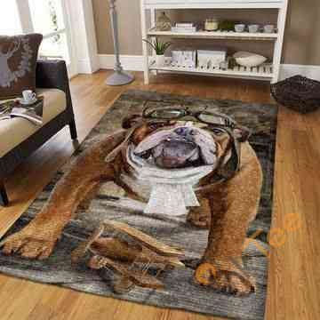Bull Dog Wearing Glassses Area Rug -  Chussin | Home Decor Easily