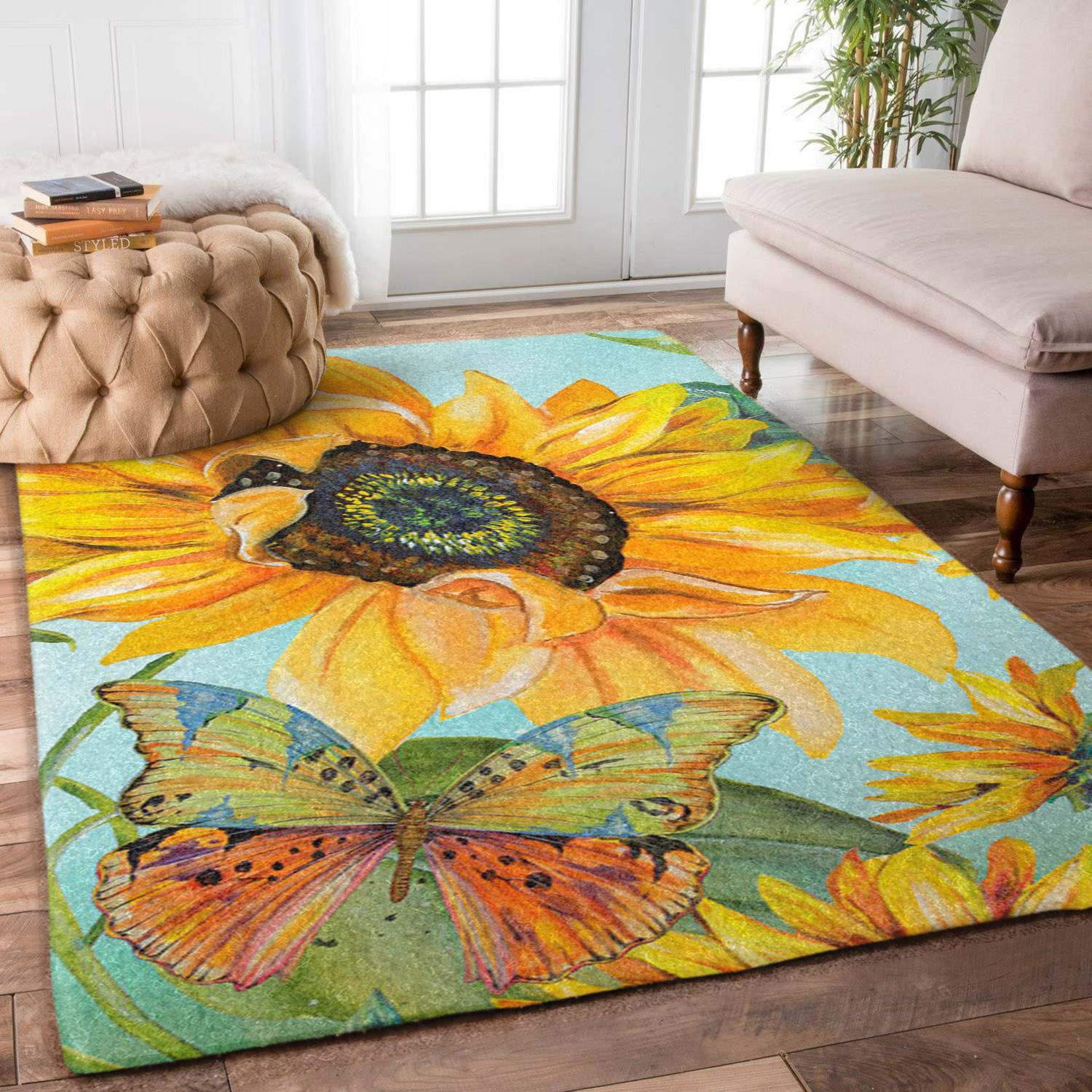 Butterfly Sunflower Limited Edition Rug -  Chussin | Home Decor Easily