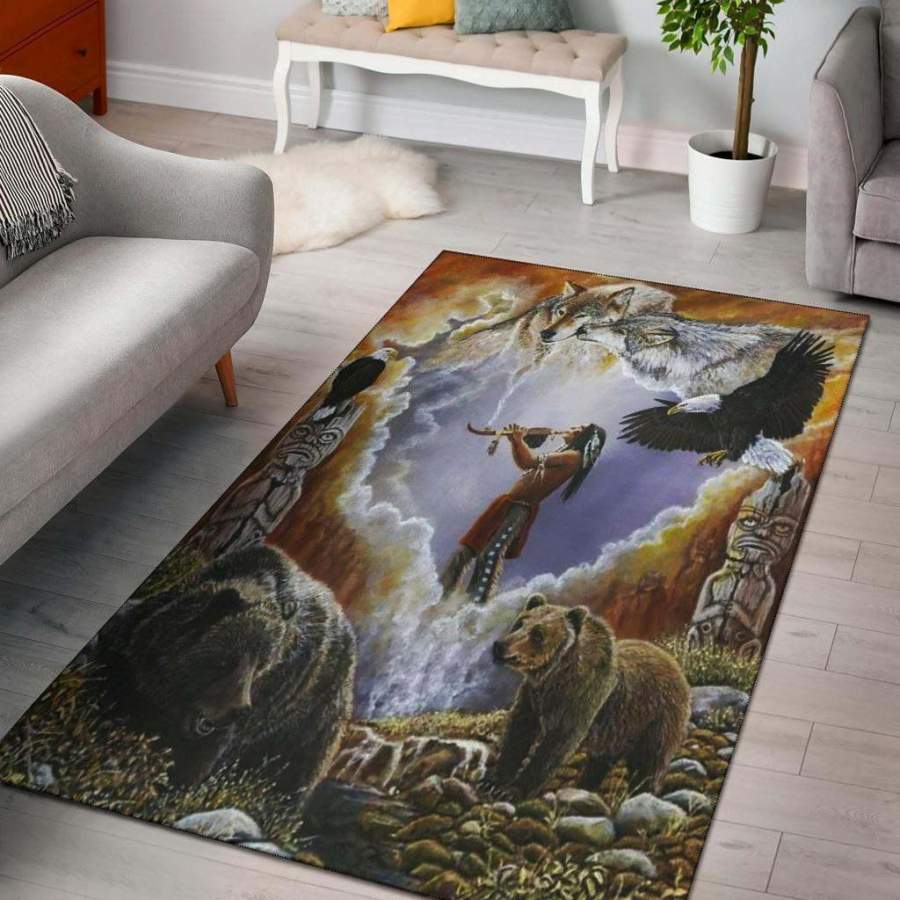 Calling The Totem Native American Pride Area Rug  Chussin | Home Decor Easily