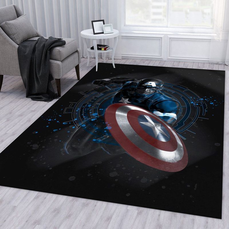 Captain America Marvel Superhero The Shield Area Rug And  Chussin | Home Decor Easily