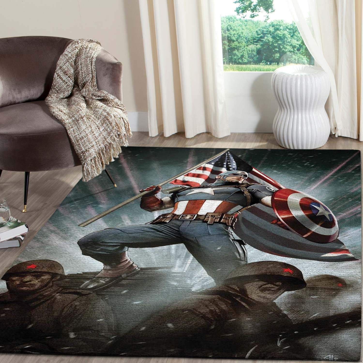 Captain America Shield Area Rugs Marvel Movies Christmas Gift V11069 Chussin | Home Decor Easily