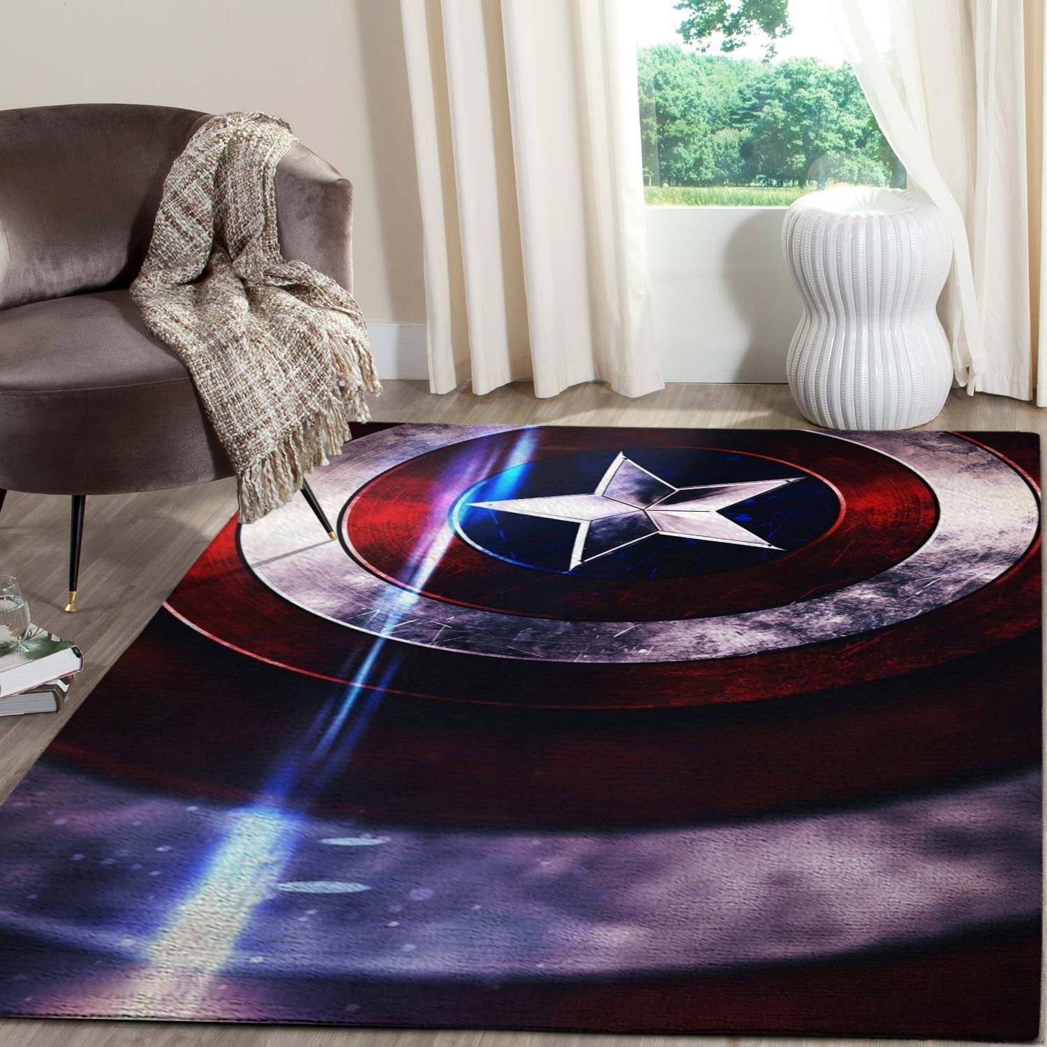 Captain America Shield Area Rugs Marvel Movies Fn101236 Chussin | Home Decor Easily