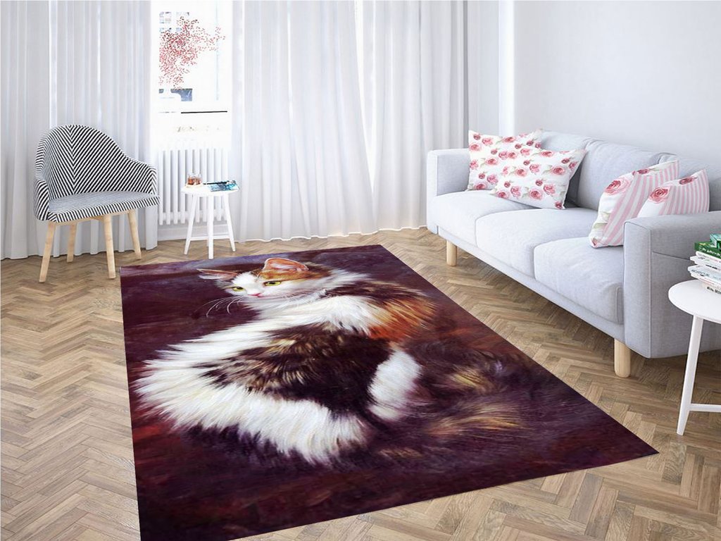 Cat Art Living Room Modern Carpet Rug -  Chussin | Home Decor Easily