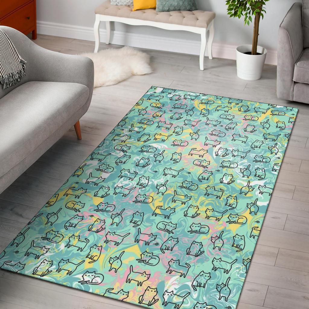 Cat Pattern Palette Area Rug -  Chussin | Home Decor Easily