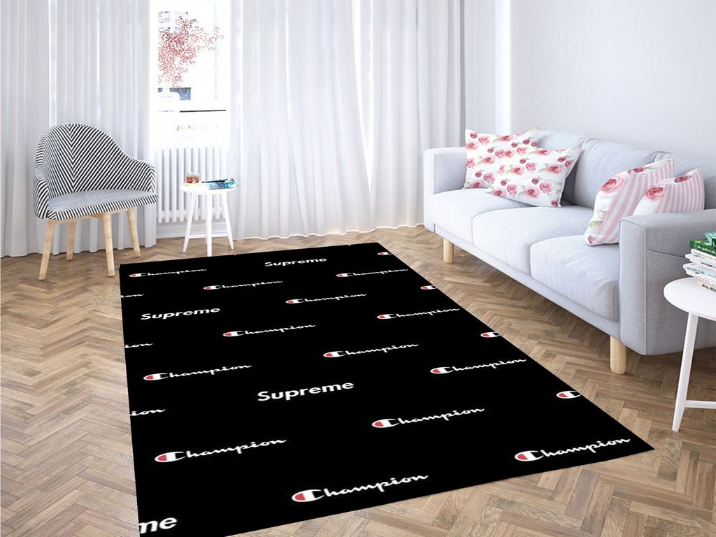Champions Black Wallpaper Living Room Modern Carpet Rug -  Chussin | Home Decor Easily