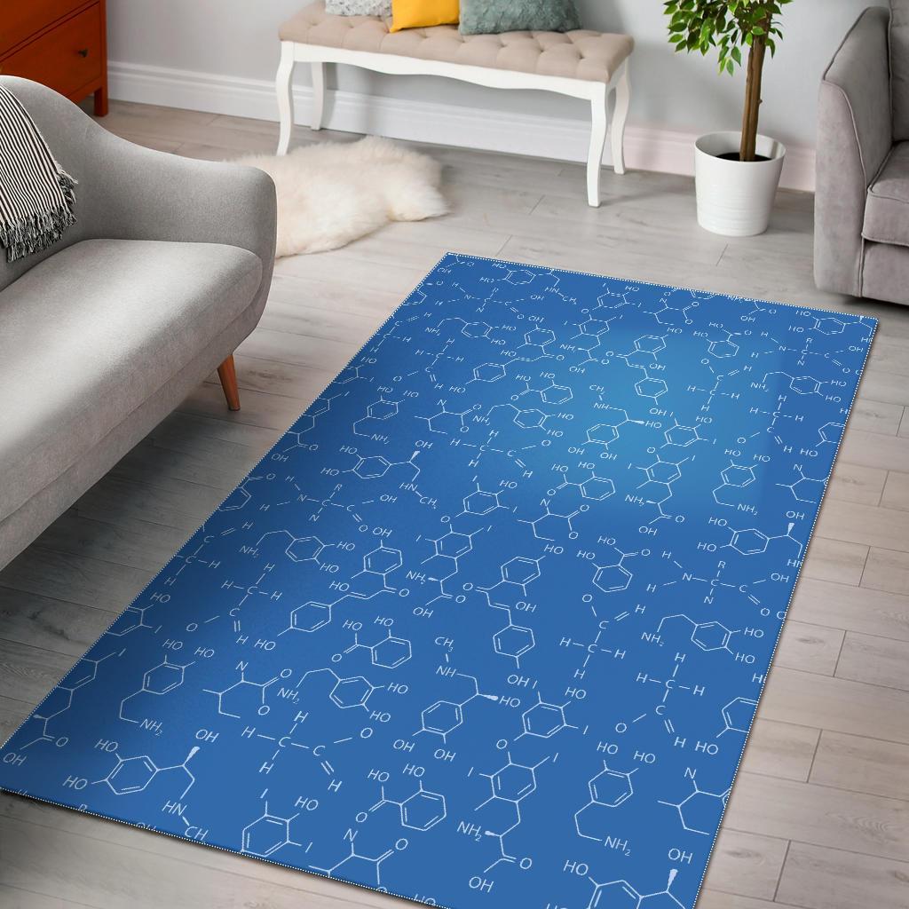 Chemistry Science Print Pattern Area Rug Chussin | Home Decor Easily