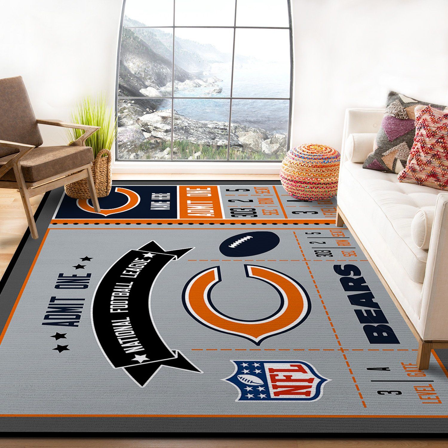 Chicago Bears Bedroom Rug – Custom Size And Printing - Chussin | Home Decor Easily