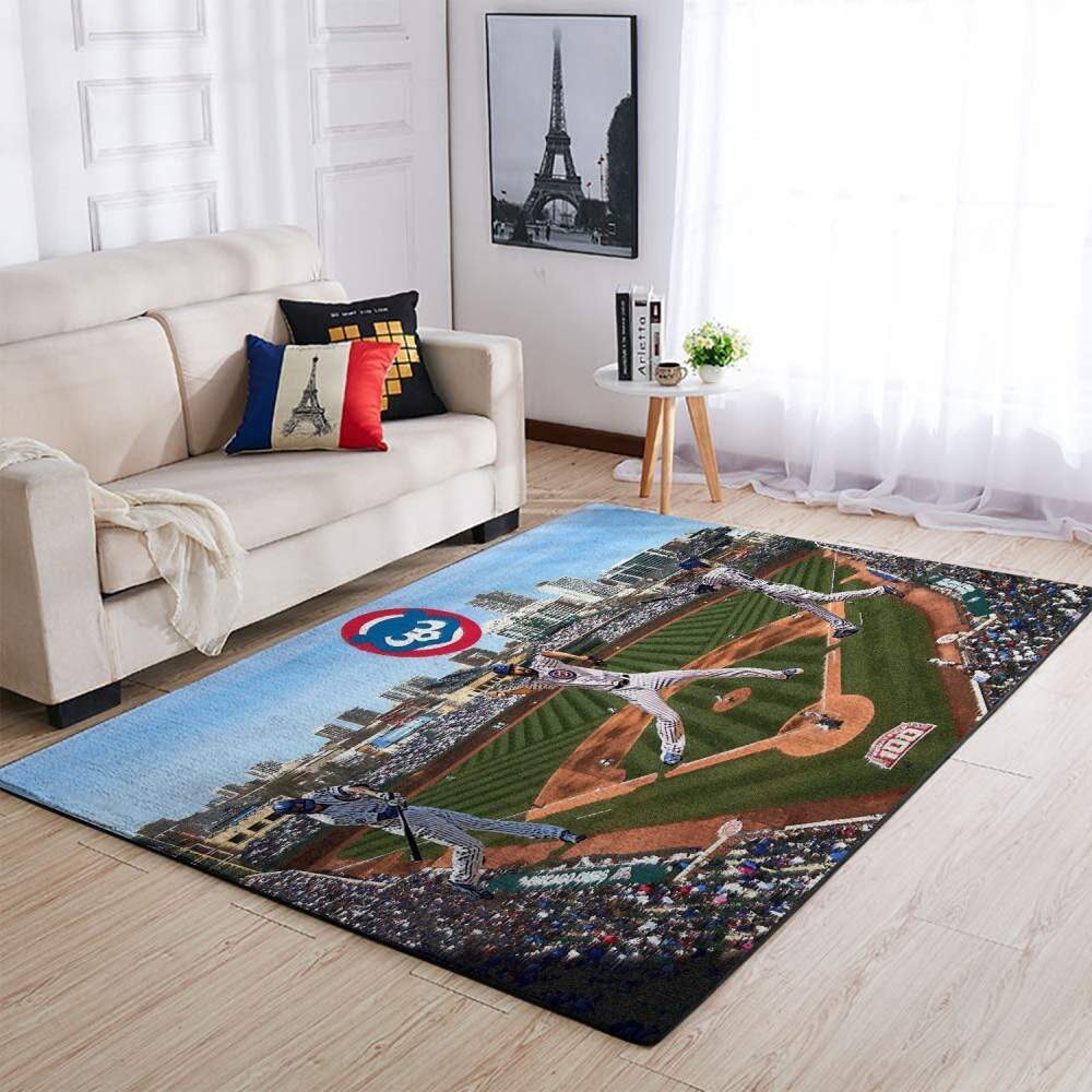 Chicago Cubs Area Rug Mlb Baseball Team Logo V963 Chussin | Home Decor Easily