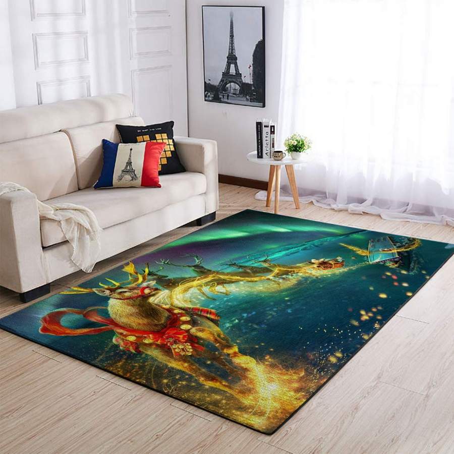 Christmas Deer Sleigh Area Rug 1910033  Chussin | Home Decor Easily