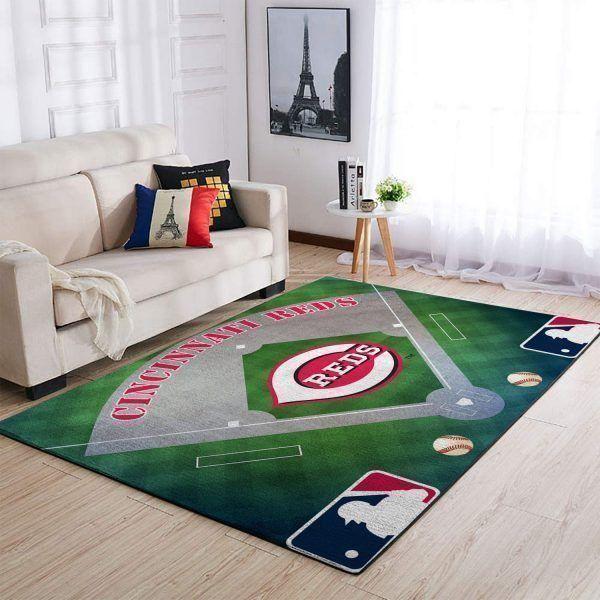 Cincinnati Reds Area Rug Mlb Baseball Team Logo V6655 Chussin | Home Decor Easily