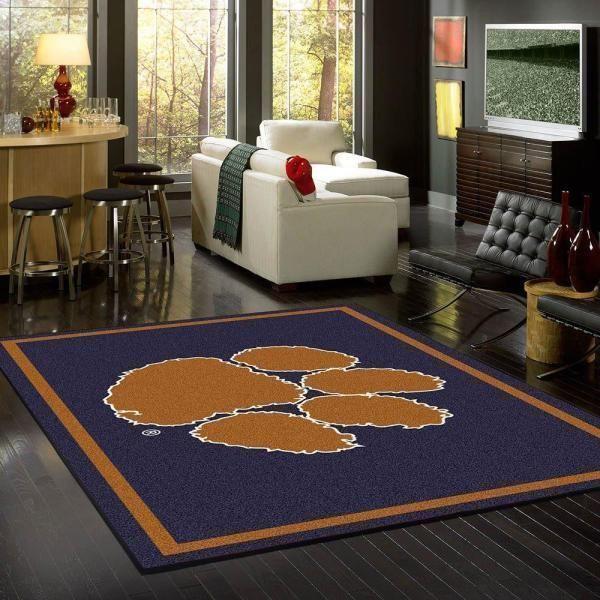Clemson Tigers Area Rug Team Spirit Football Team Logo Chussin | Home Decor Easily